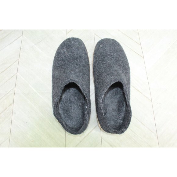 Glerups Charcoal Wool Indoor Leather Sole Slippers Shoe Size 8 - Picture 7 of 8